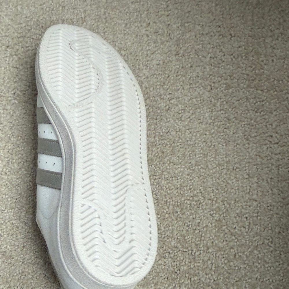 Adidas White and Silver Superstar Sneakers - Picture 10 of 15